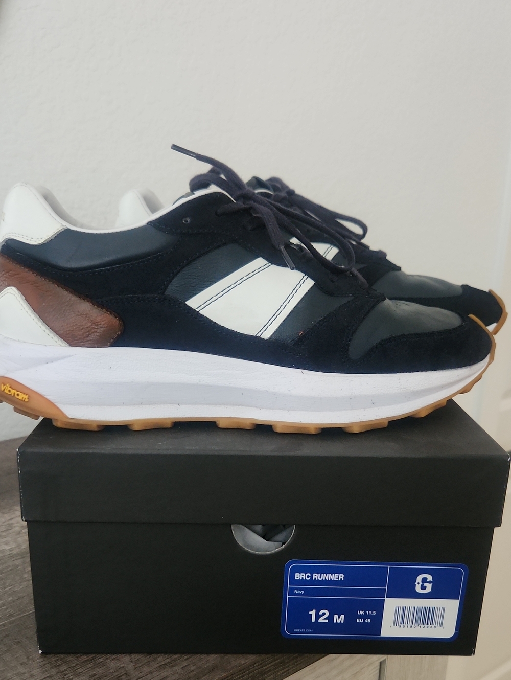 Men's Navy Running Sneakers with White Accents
